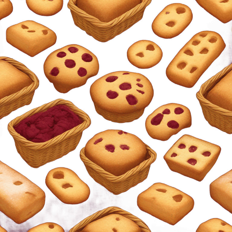 baked goods basket in burgundy color emoji