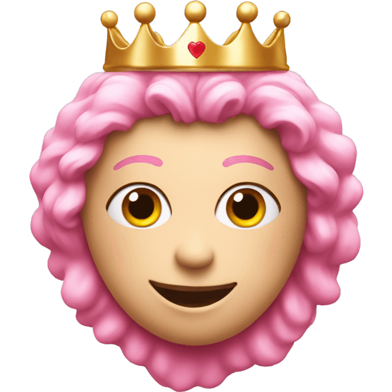 Love heart pink with crown emoji