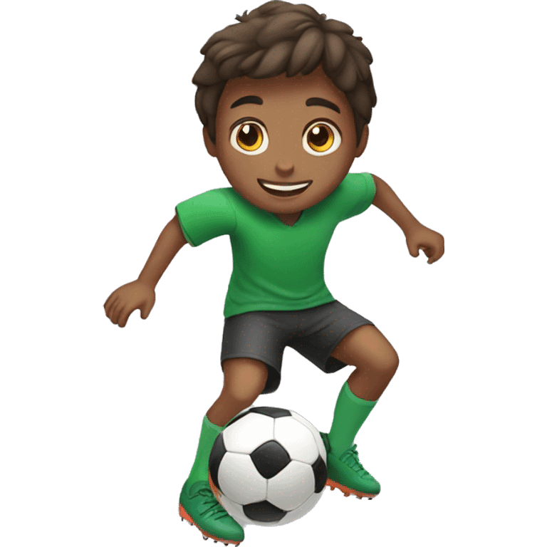 boy balancing a soccer ball emoji