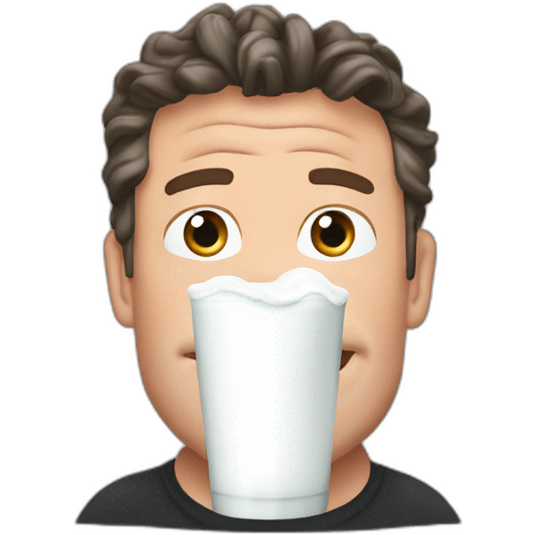 Piers Morgan drinking cows milk emoji