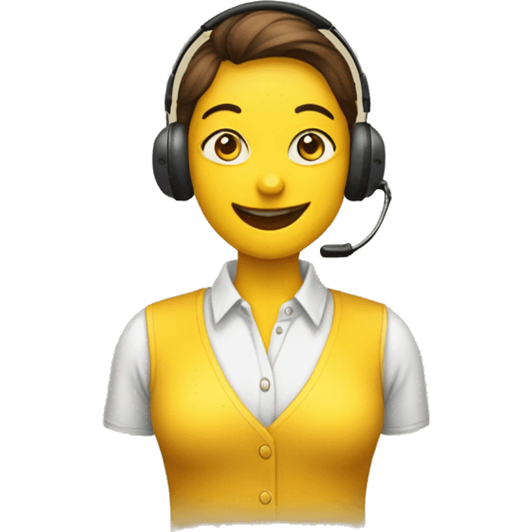 Você é um atendente de telemarketing crie uma emoji com uma blusa amarela e um fone emoji