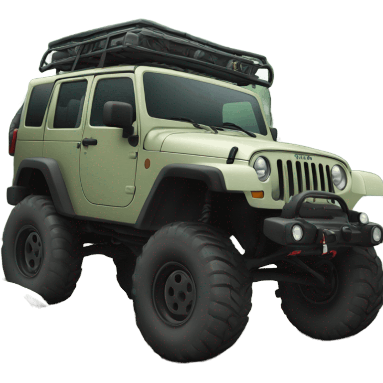 4 door Jeep in forest  emoji