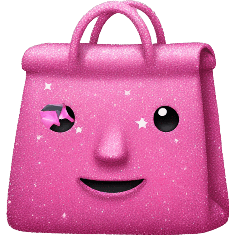 Bag with pink glitter  emoji