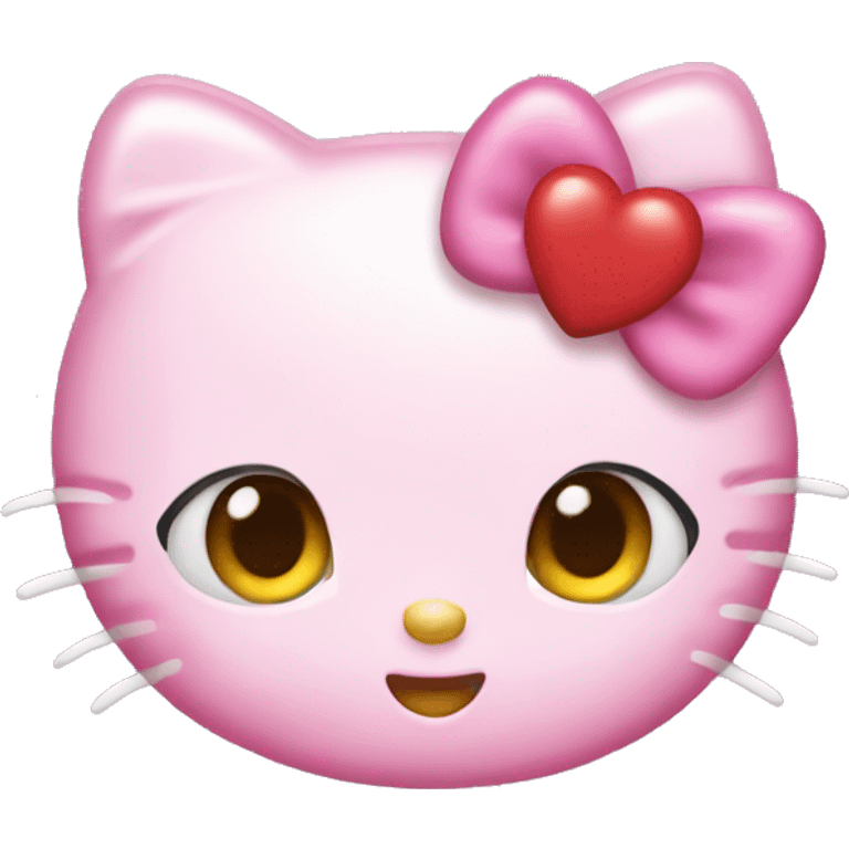 Hello kitty with heart eyes emoji