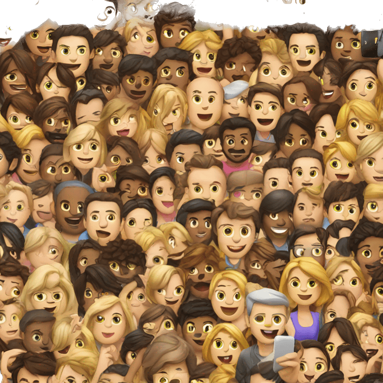 lots of people on their phone using an application emoji