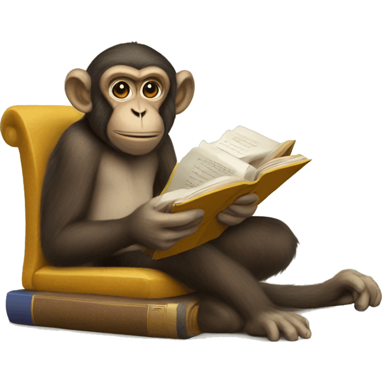 Monkey reading bok emoji