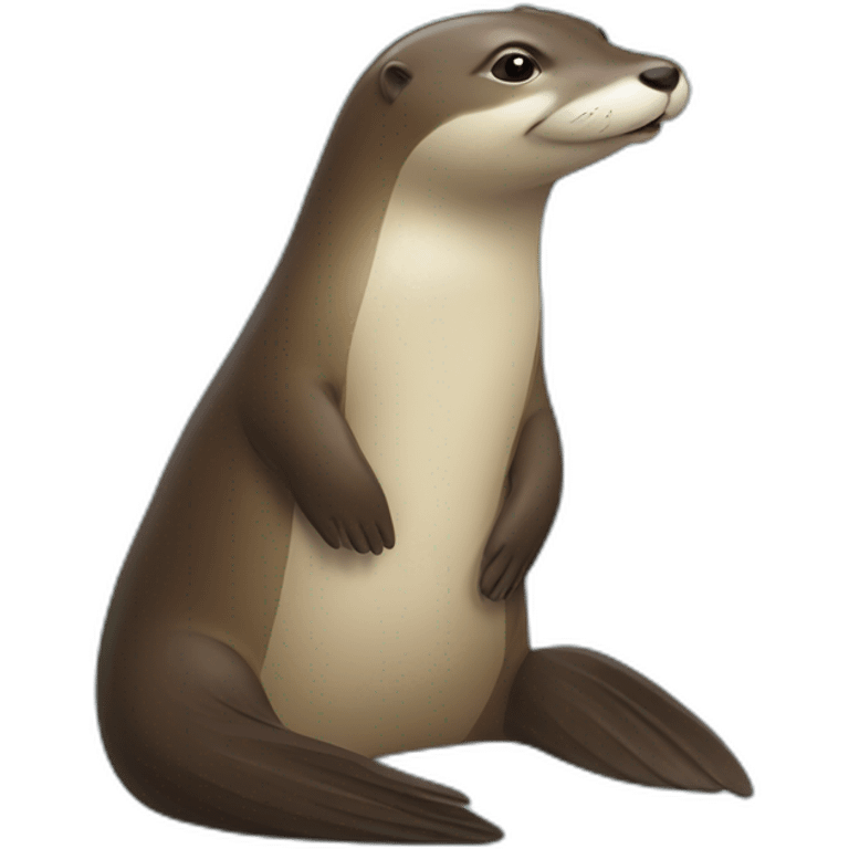 Une loutre qui fait un câlin a un canard emoji