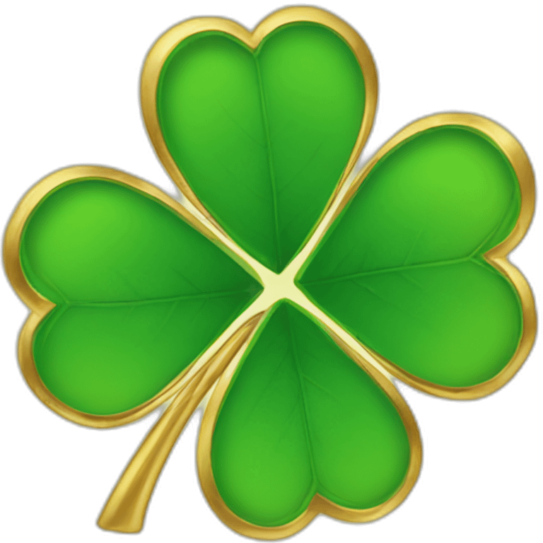 gold outline-five-leaf-clover emoji