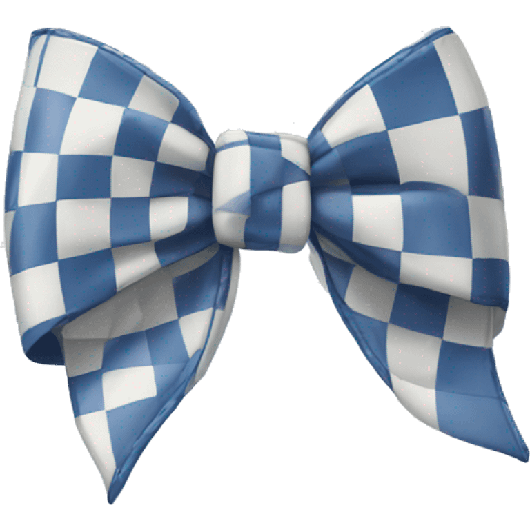 Blue and white checkered bow emoji