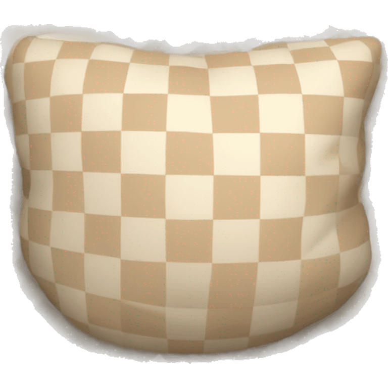 White and tan checkered pillow  emoji