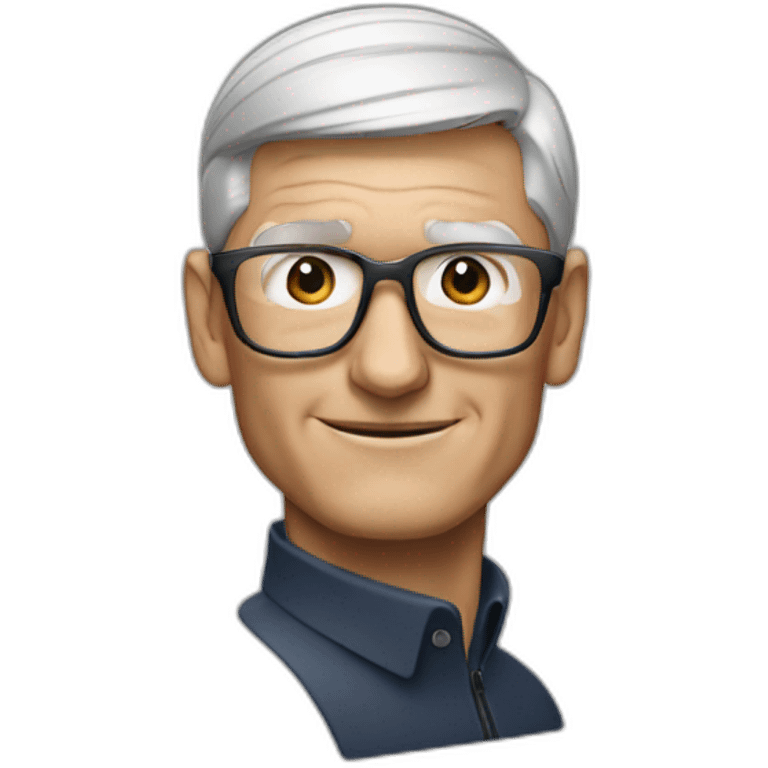 Tim Cook wearing apple vision pro emoji