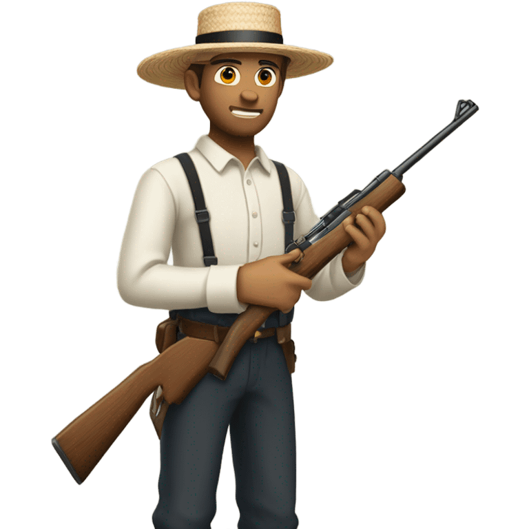 amish guy with gun emoji