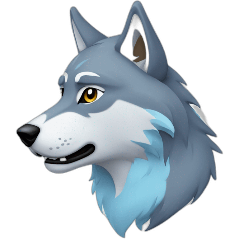 Wolf, white, lightblue, emote, Twitch emoji