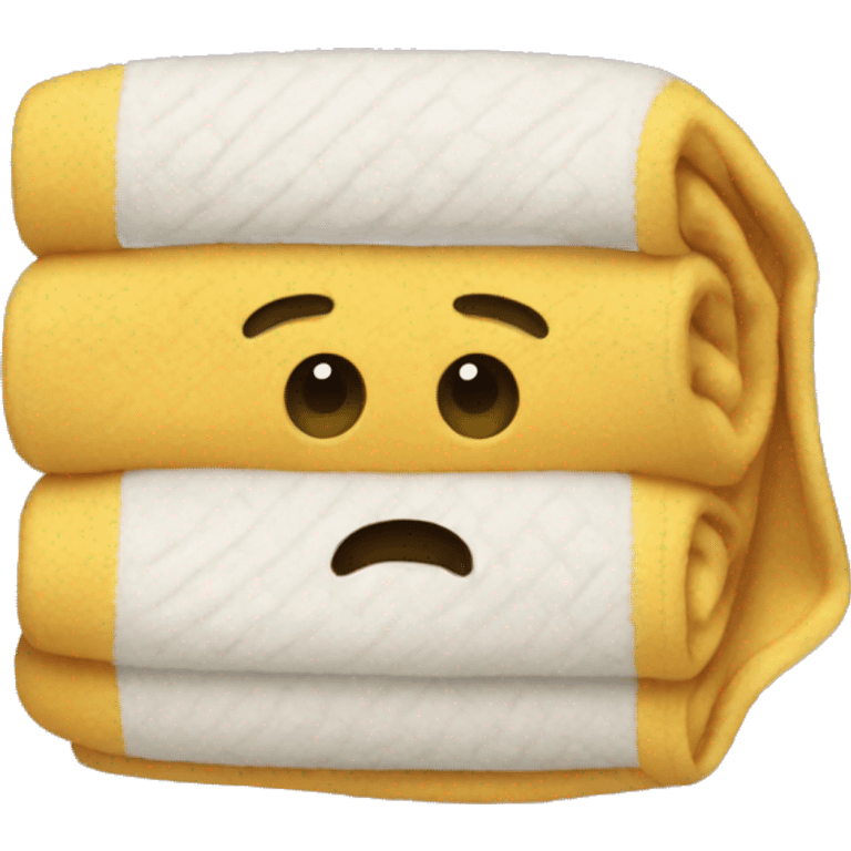 a folded cozy blanket  emoji