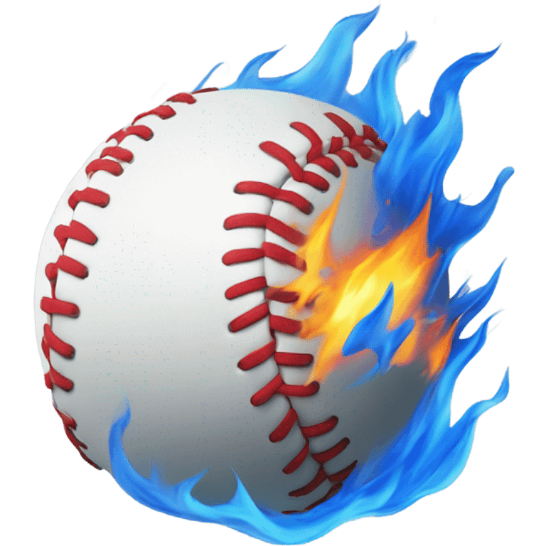 Softball with blue flame emoji