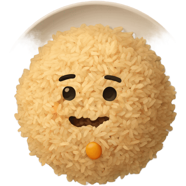 salted pure fried rice on a terra cotta plate emoji