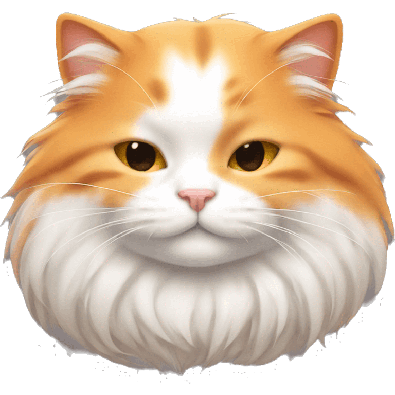 Cute emoji long haired orange and white kitty sleeping emoji