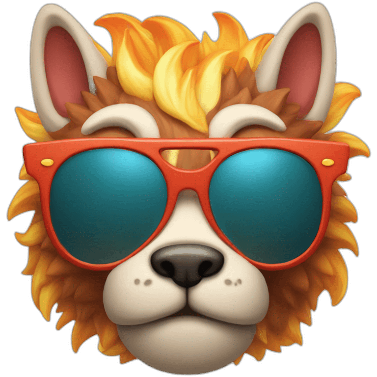 Dracaufeu with sun glasses emoji