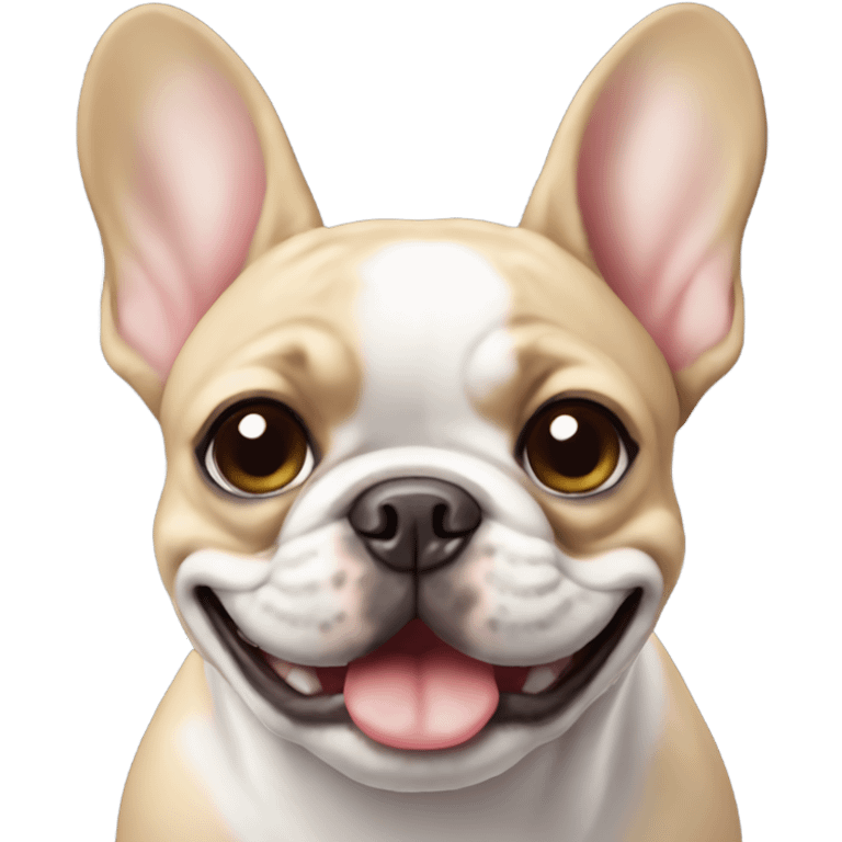 French bulldog with a smile emoji