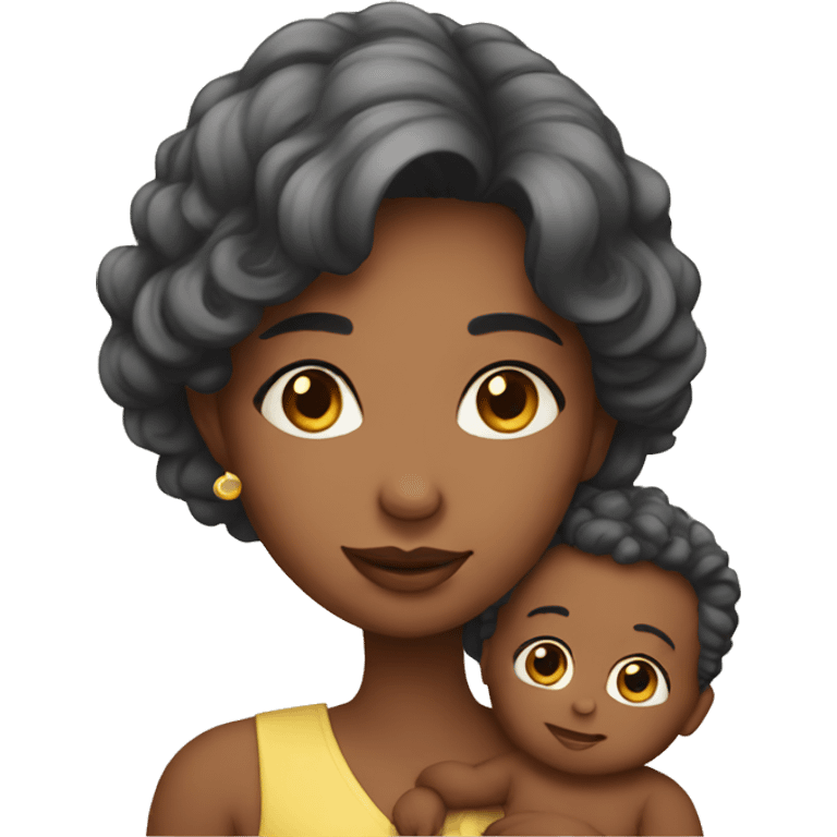 beautiful woman with a baby boy emoji