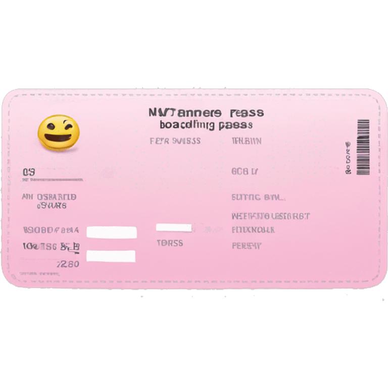 Light pink boarding pass  emoji