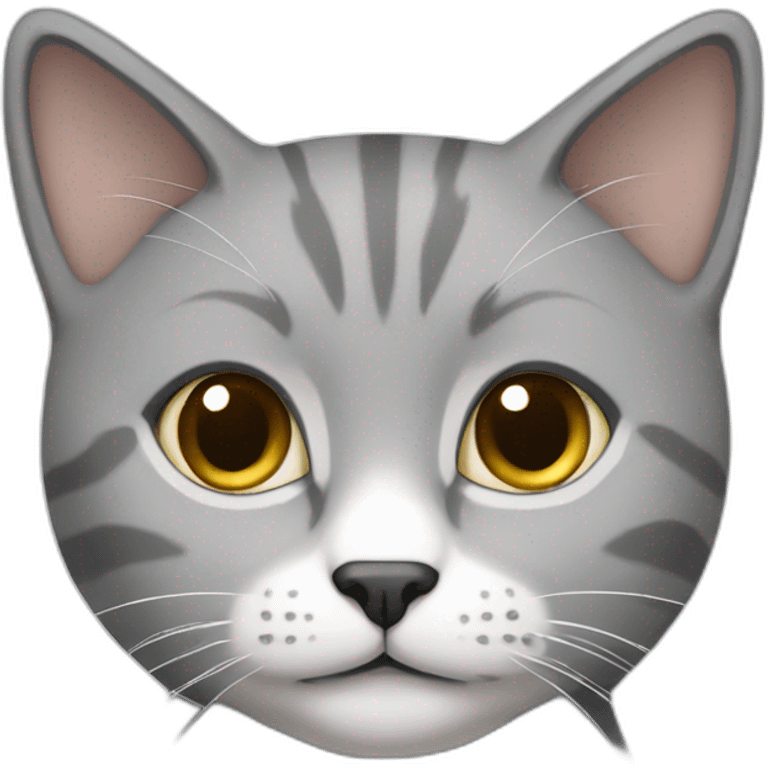 grey and white short hair cat emoji