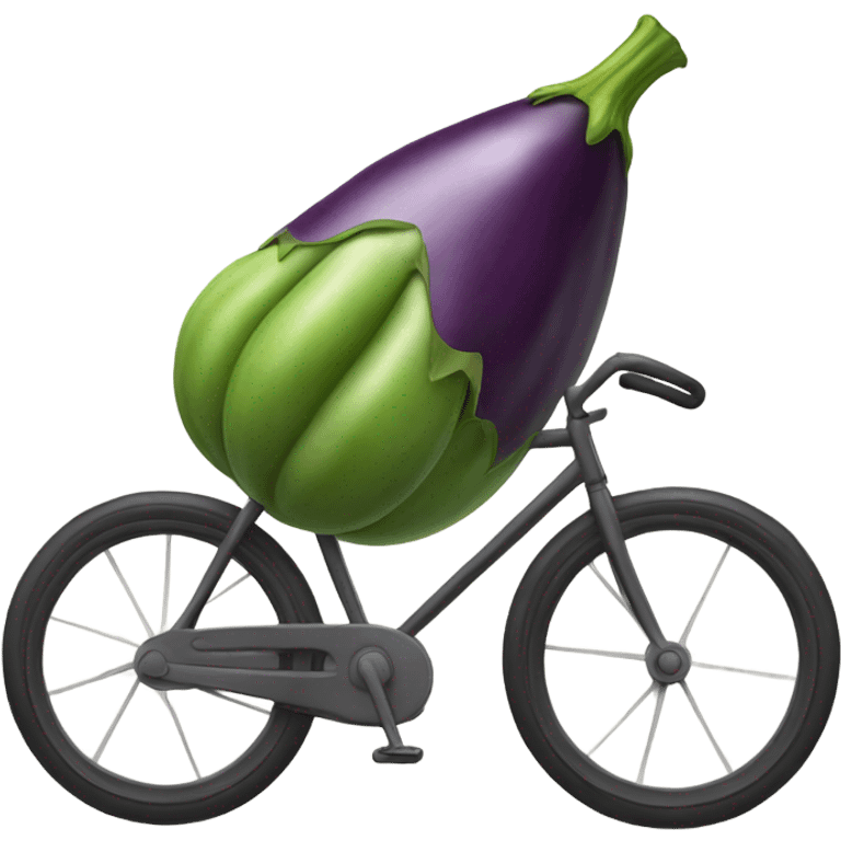 Egg plant riding bike emoji