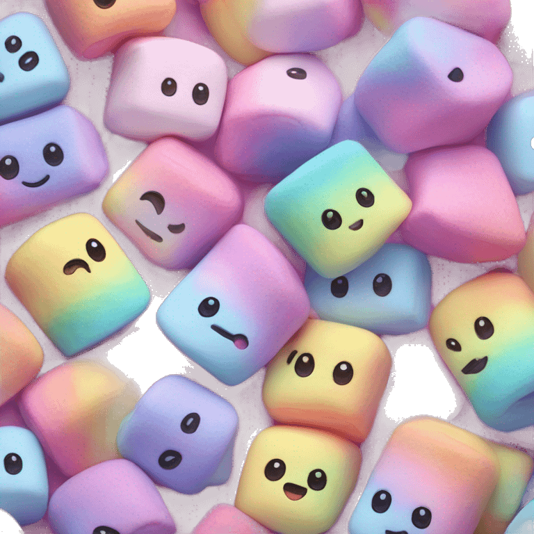 Tie dyed kawaii marshmallow  emoji