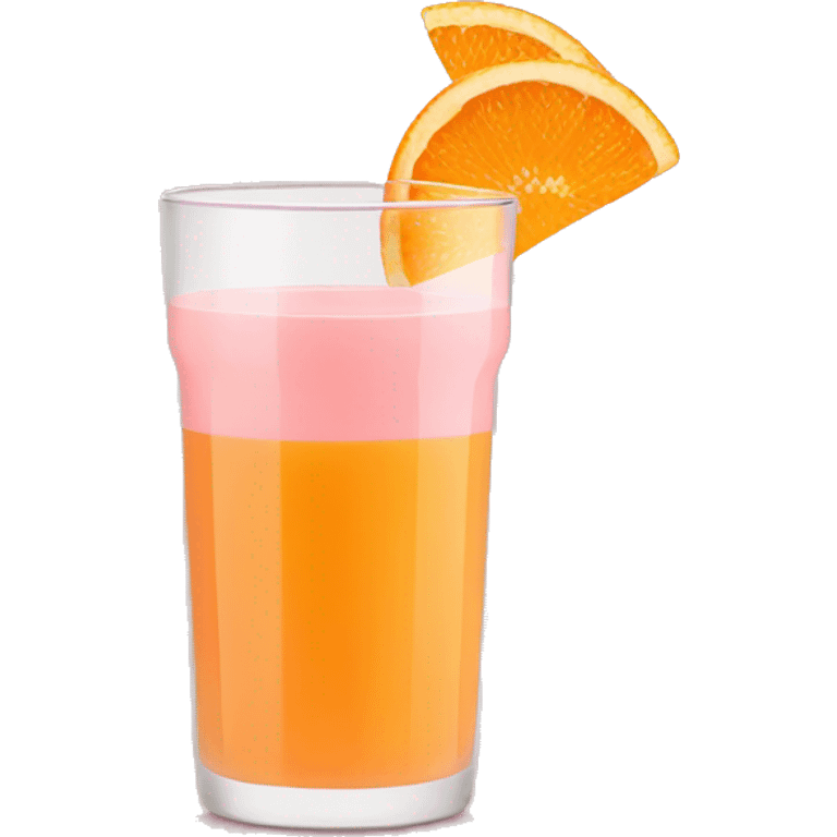 orange juice in a light pink glass emoji