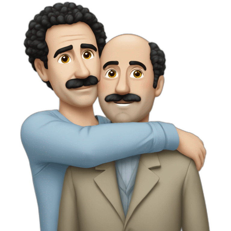 borat hugs caucasian man emoji