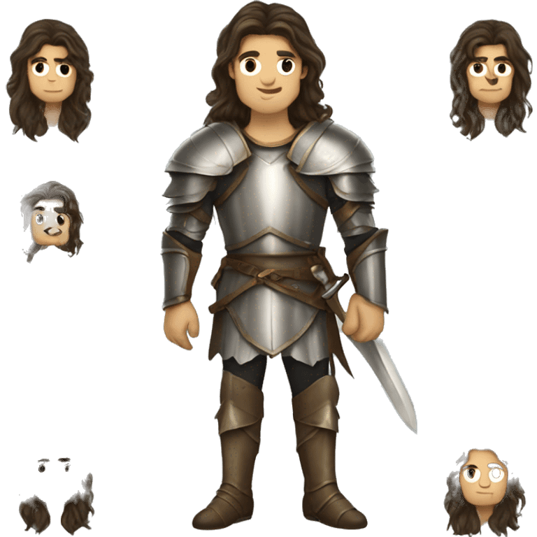 Faerie knight man with long brunette hair emoji