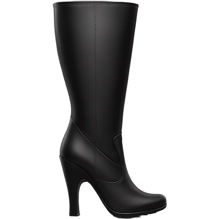 black leather tall women’s heel boots emoji