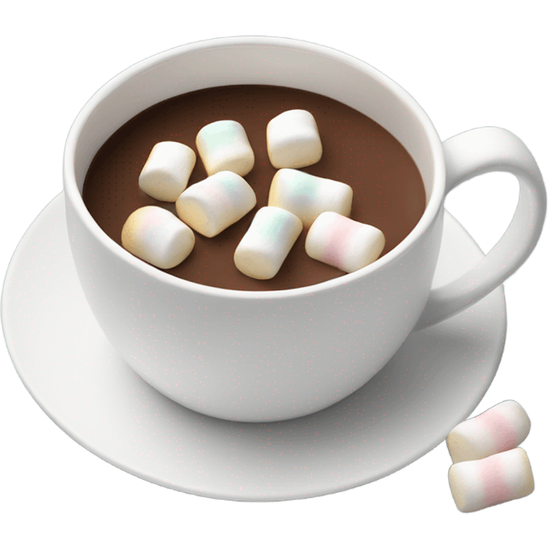 Hot chocolate mug with mini marshmallows on top  emoji