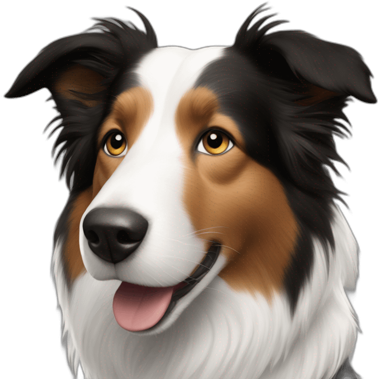 shelti border collie black white emoji