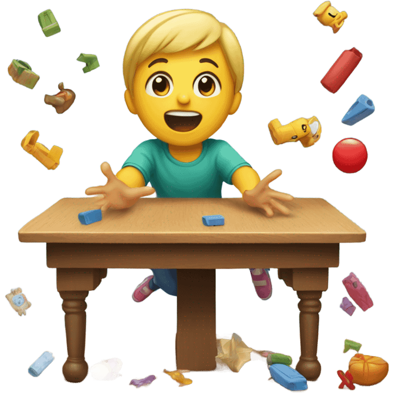 kid fall of the table  emoji