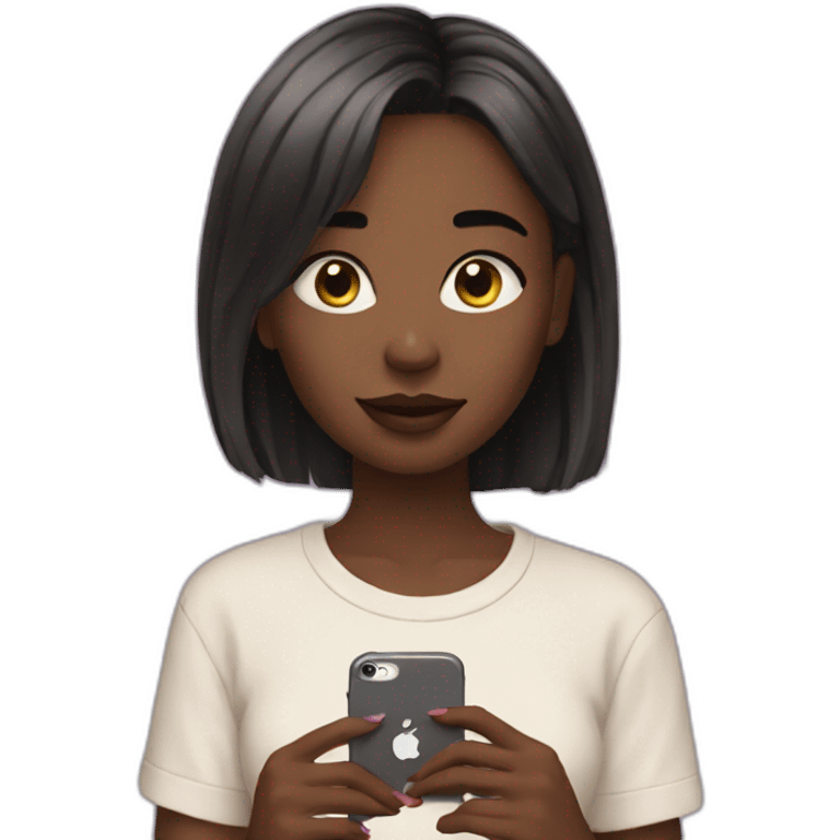 Aesthetic girl with iPhone emoji