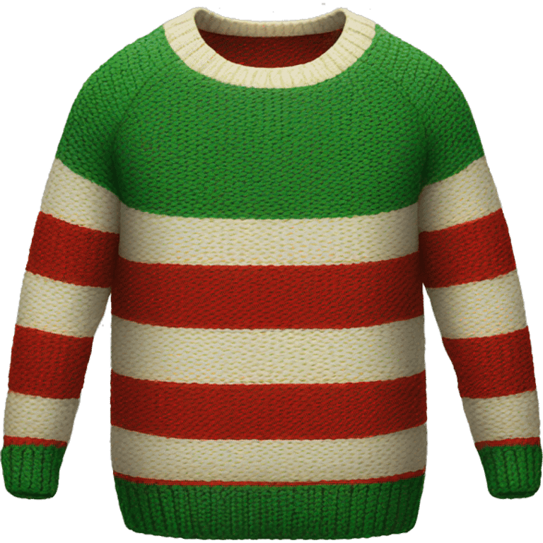 sweater with red and green stripes emoji