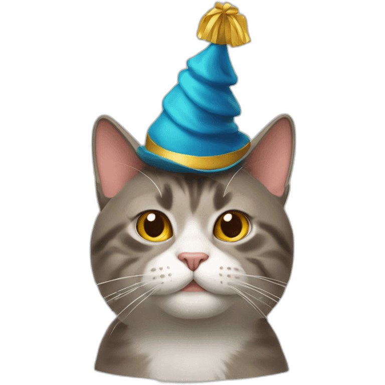 Cat in a New Year's hat emoji