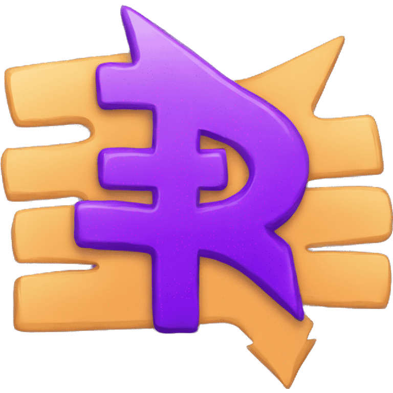 a dollar sign and a purple arrow around it emoji