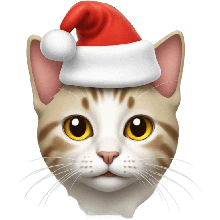 Cat wearing Santa hat emoji