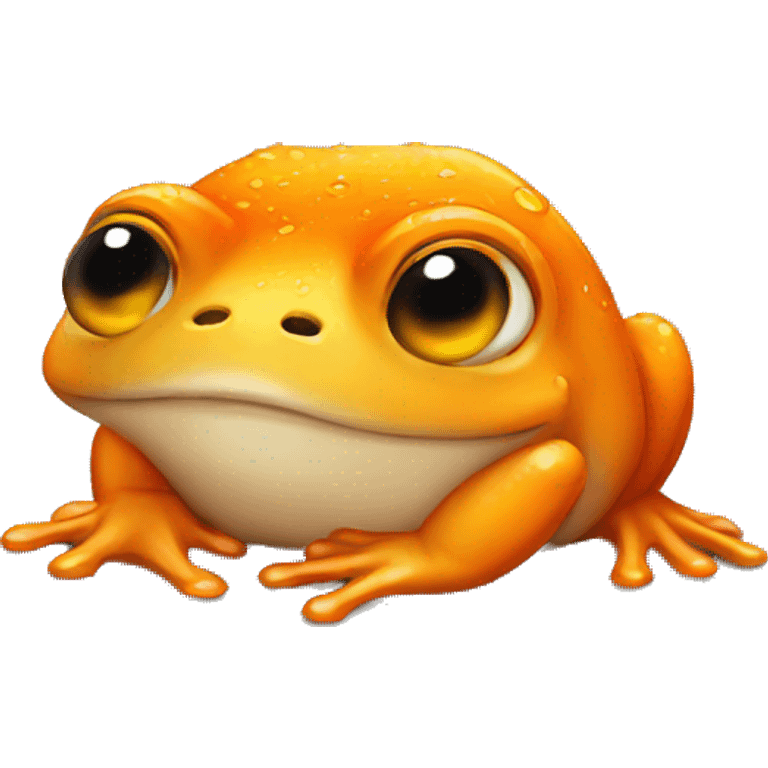 crying orange frog with tears emoji