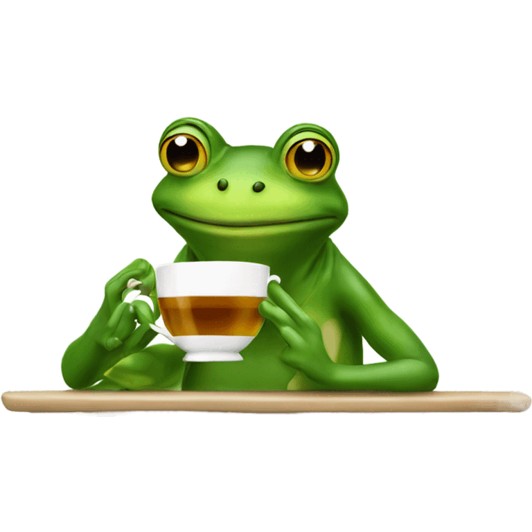 a frog sipping tea emoji