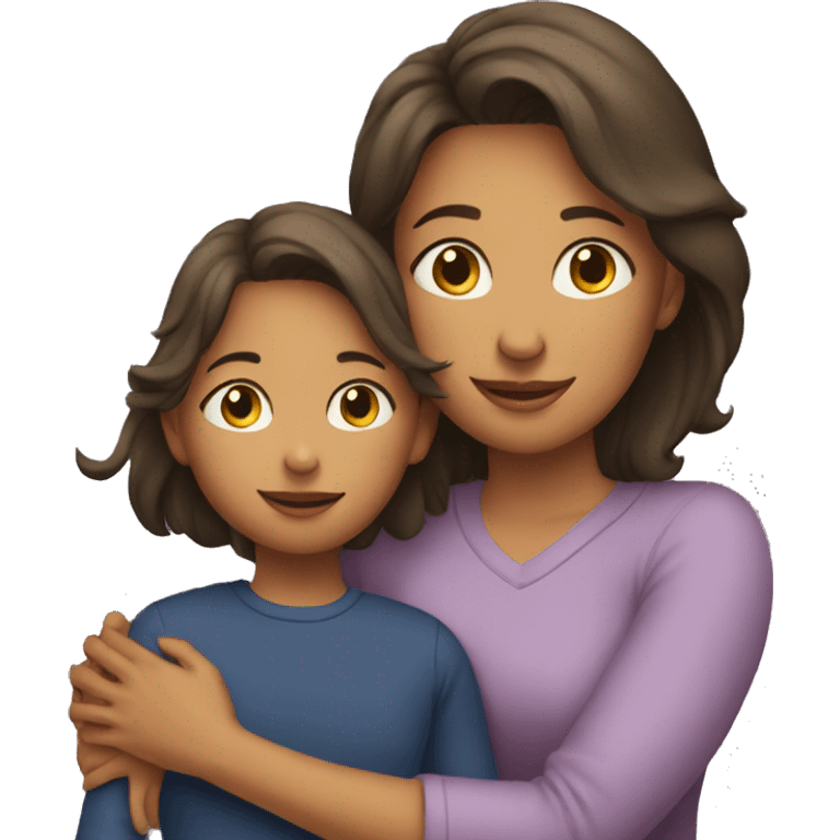 mom and daughter hugging emoji