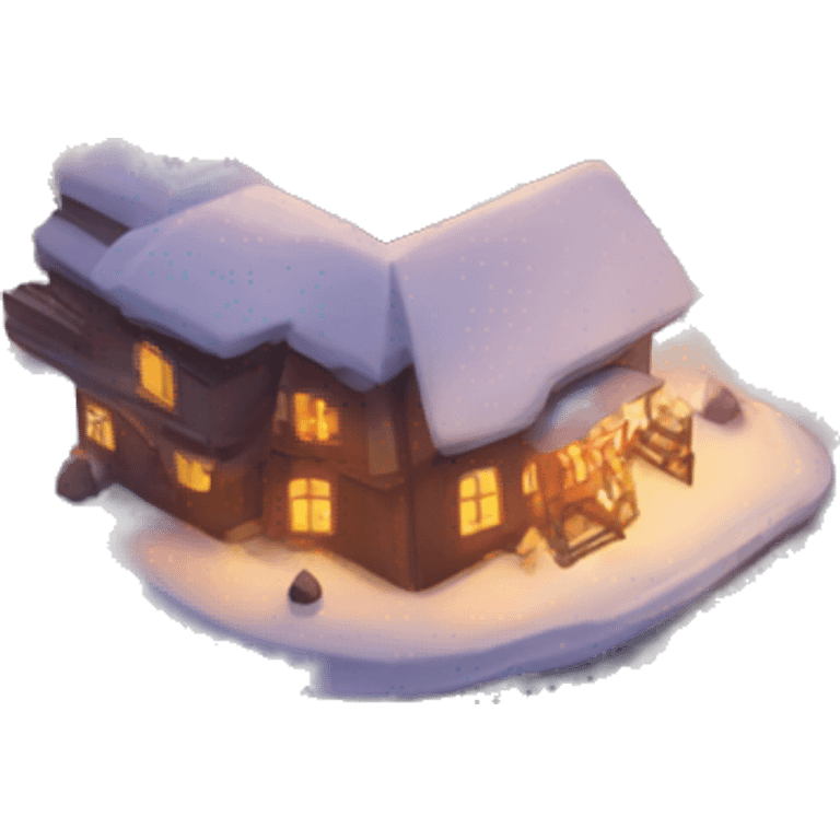 Cozy town with snow and warm lights emoji