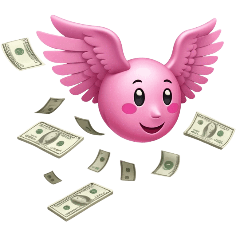 pink money flying  emoji