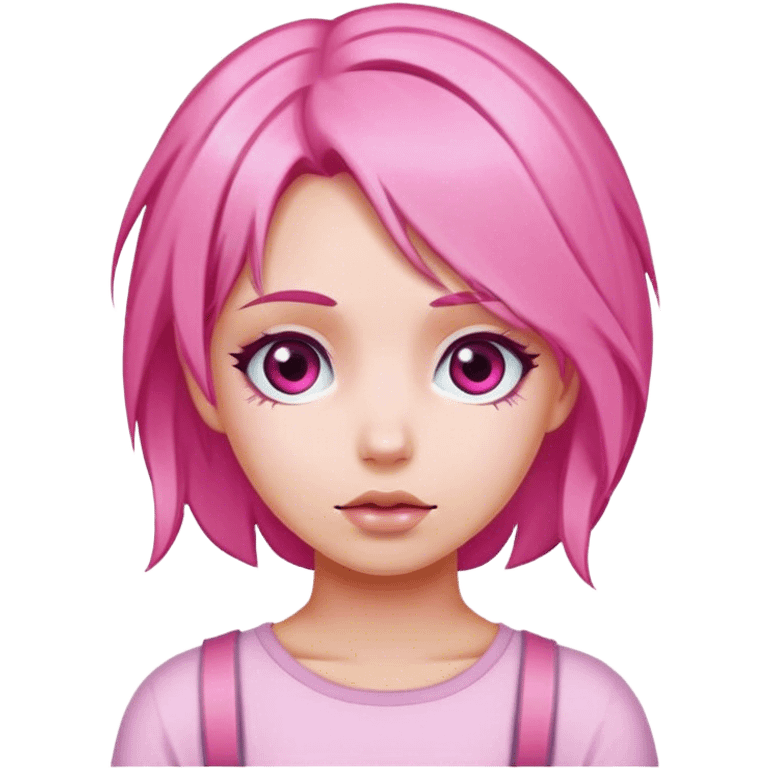 Girl with pink hair emoji