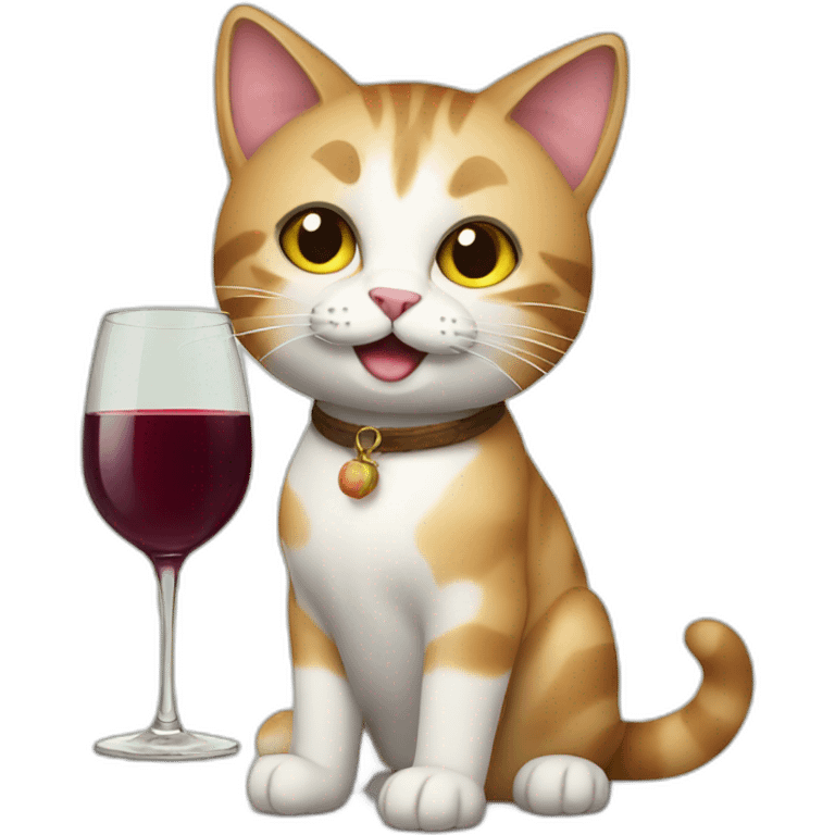 cat with wine emoji