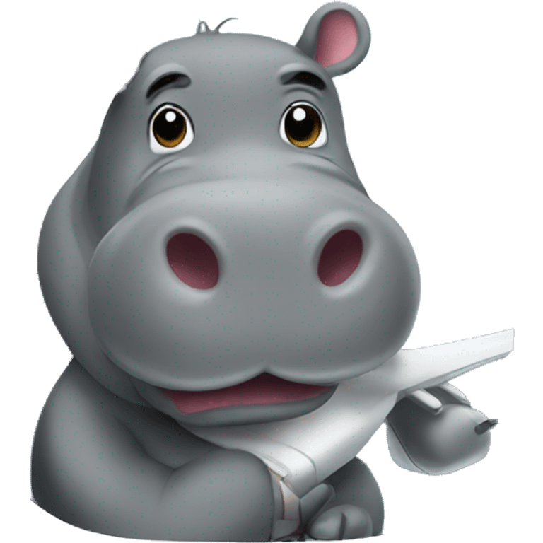 hippo on an airplane emoji