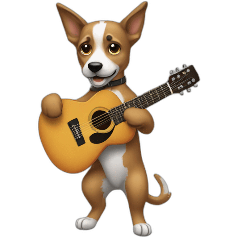 Perro tocando guitarra emoji