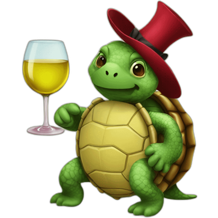 fancy-turtle-drinking-wine emoji